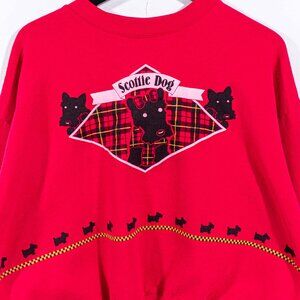 Scottish Terrier Scottie Dog AOP Sweatshirt Spumoni Small VTG 90s Animal Art